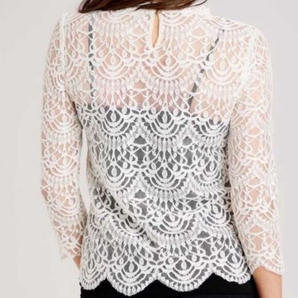 NWT Altar’d State Grace Blouse Sheer Ivory Cream Lace Top Women’s Size Small NEW - Picture 7 of 14